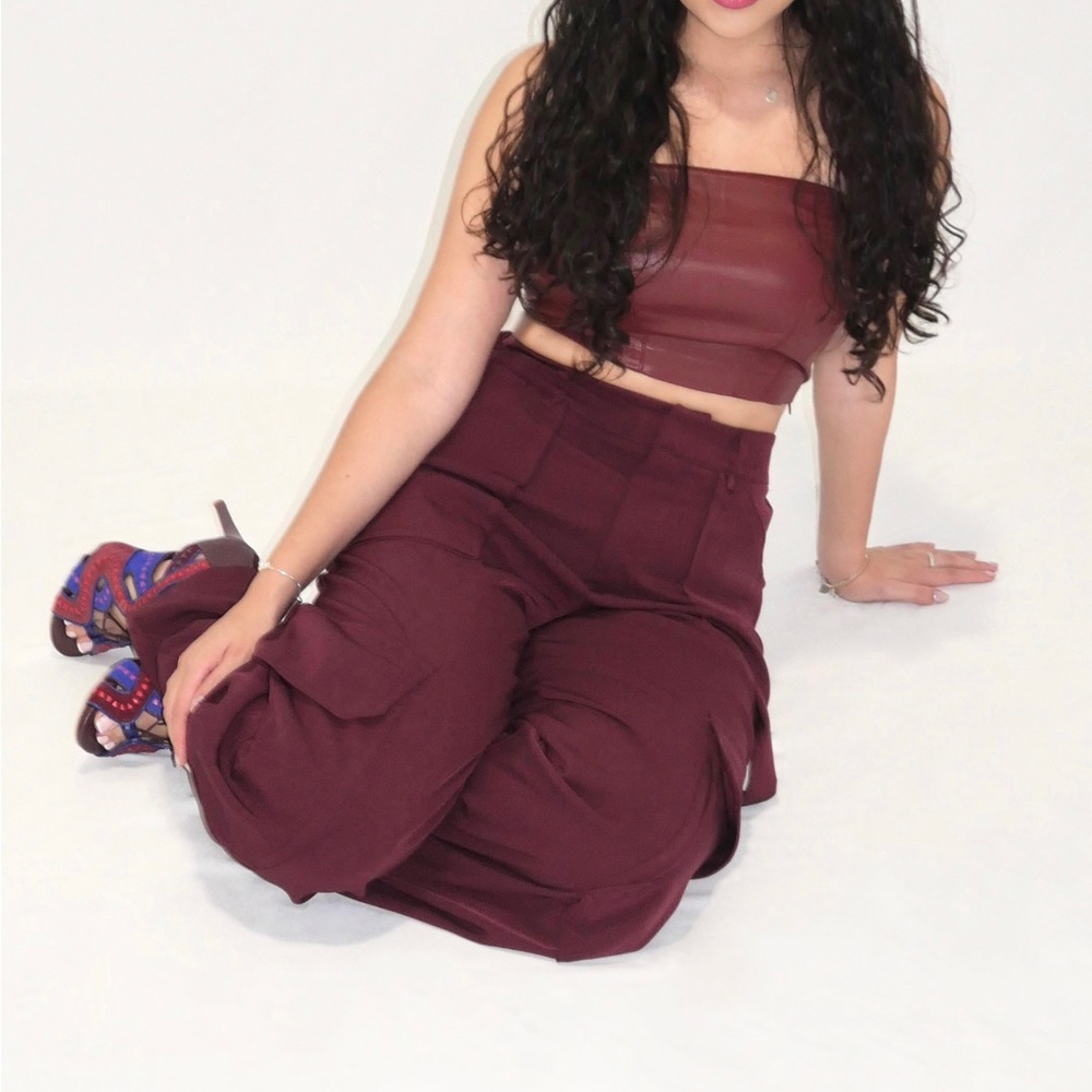 Burgundy Maroon cargo pants